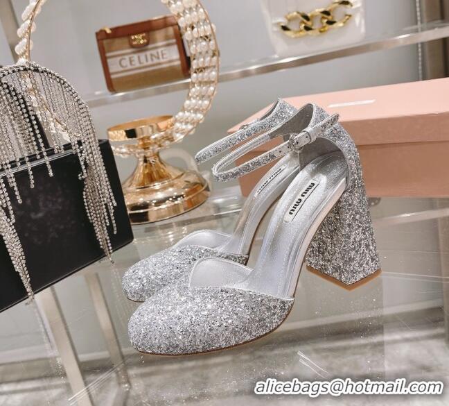 ​Pretty Style Miu Miu Sequins Pumps 8.5cm MU1948 Silver 2022