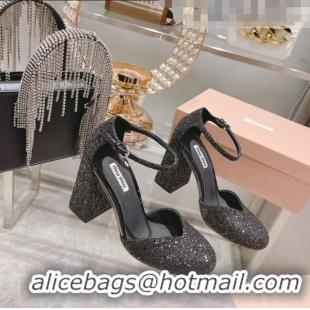 Super Quality Miu Miu Sequins Pumps 8.5cm MU1948 Black 2022