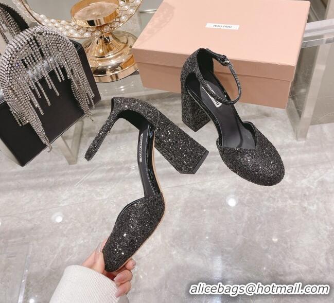 Super Quality Miu Miu Sequins Pumps 8.5cm MU1948 Black 2022