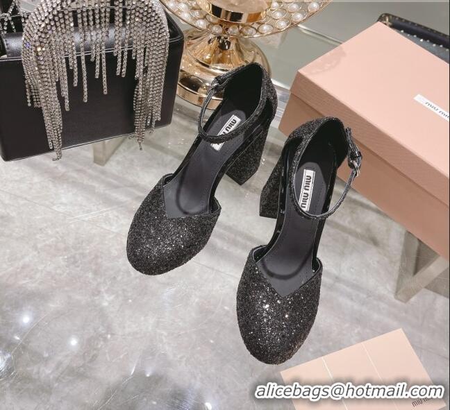 Super Quality Miu Miu Sequins Pumps 8.5cm MU1948 Black 2022