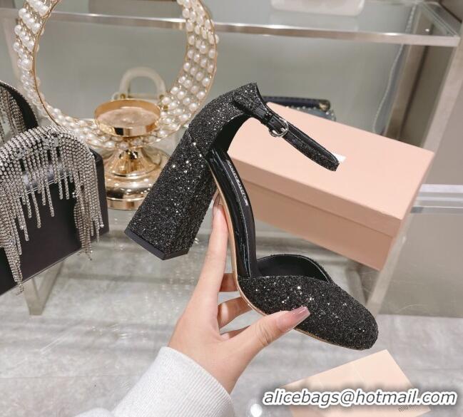 Super Quality Miu Miu Sequins Pumps 8.5cm MU1948 Black 2022