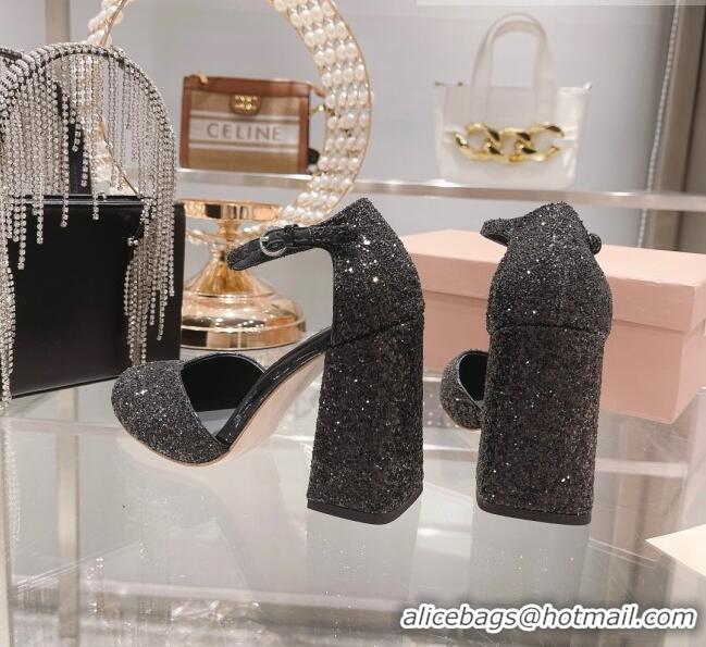 Super Quality Miu Miu Sequins Pumps 8.5cm MU1948 Black 2022