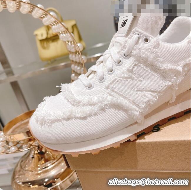 Reasonable Price Miu Miu x New Balance 574 Denim Fringe Sneakers M2364 White 2022