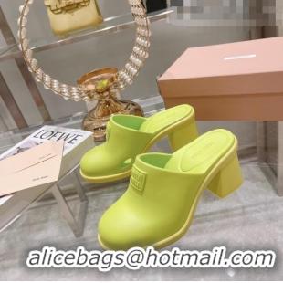 Buy Fashionable Miu Miu Eva Mid-Heel Mules 6.5cm M2388 Green 2022