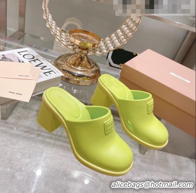 Buy Fashionable Miu Miu Eva Mid-Heel Mules 6.5cm M2388 Green 2022