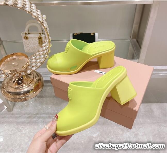 Buy Fashionable Miu Miu Eva Mid-Heel Mules 6.5cm M2388 Green 2022