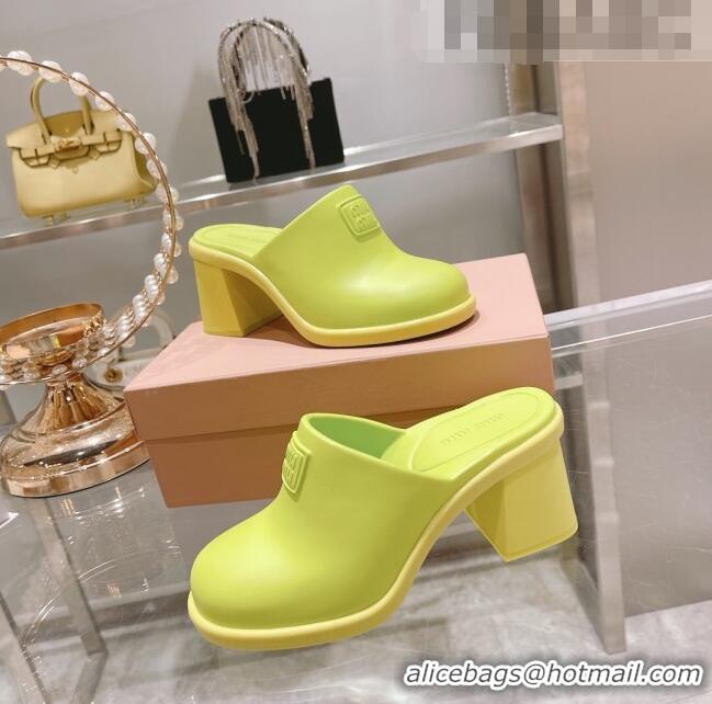 Buy Fashionable Miu Miu Eva Mid-Heel Mules 6.5cm M2388 Green 2022