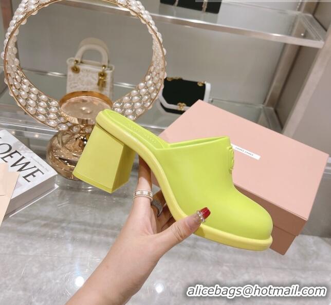 Buy Fashionable Miu Miu Eva Mid-Heel Mules 6.5cm M2388 Green 2022