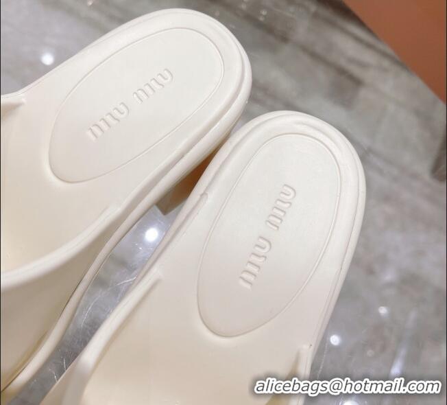 Top Quality Miu Miu Eva Mid-Heel Mules 6.5cm M2388 White 2022