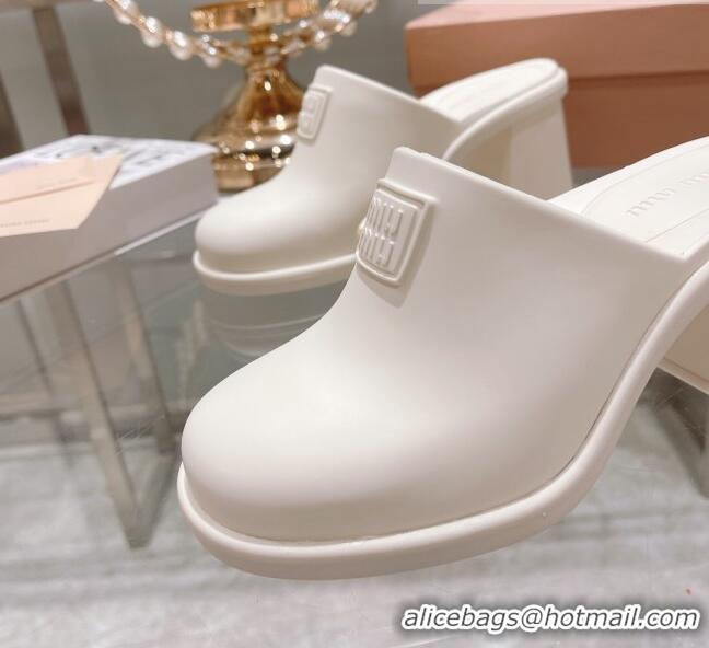 Top Quality Miu Miu Eva Mid-Heel Mules 6.5cm M2388 White 2022