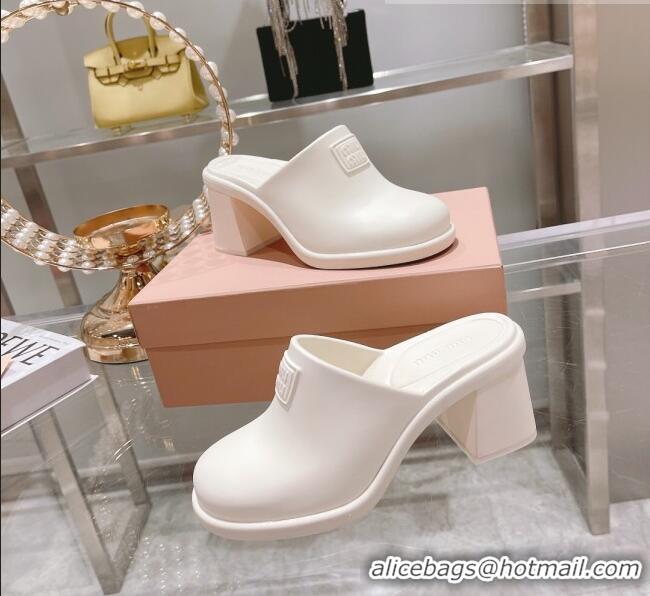 Top Quality Miu Miu Eva Mid-Heel Mules 6.5cm M2388 White 2022