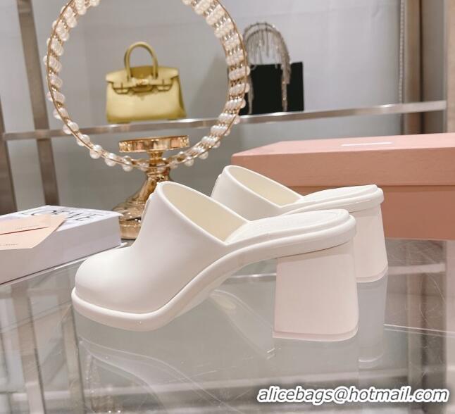 Top Quality Miu Miu Eva Mid-Heel Mules 6.5cm M2388 White 2022