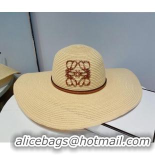 Most Popular Loewe Straw Wide Brim Bucket Hat 0310123 Beige 2022