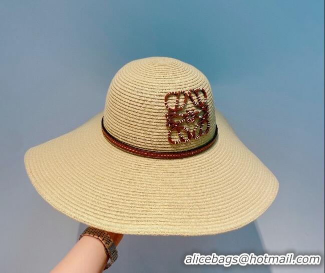 Most Popular Loewe Straw Wide Brim Bucket Hat 0310123 Beige 2022