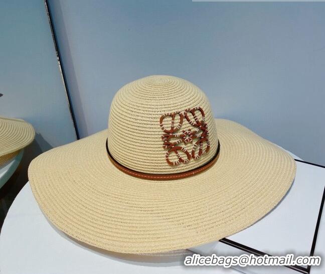 Most Popular Loewe Straw Wide Brim Bucket Hat 0310123 Beige 2022