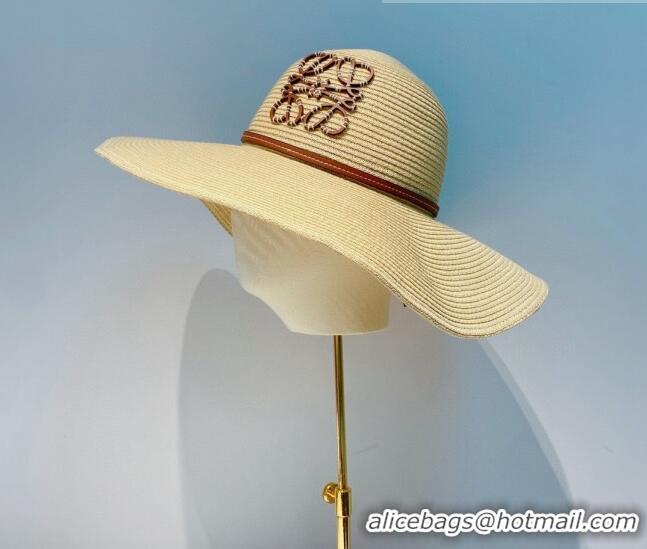 Most Popular Loewe Straw Wide Brim Bucket Hat 0310123 Beige 2022