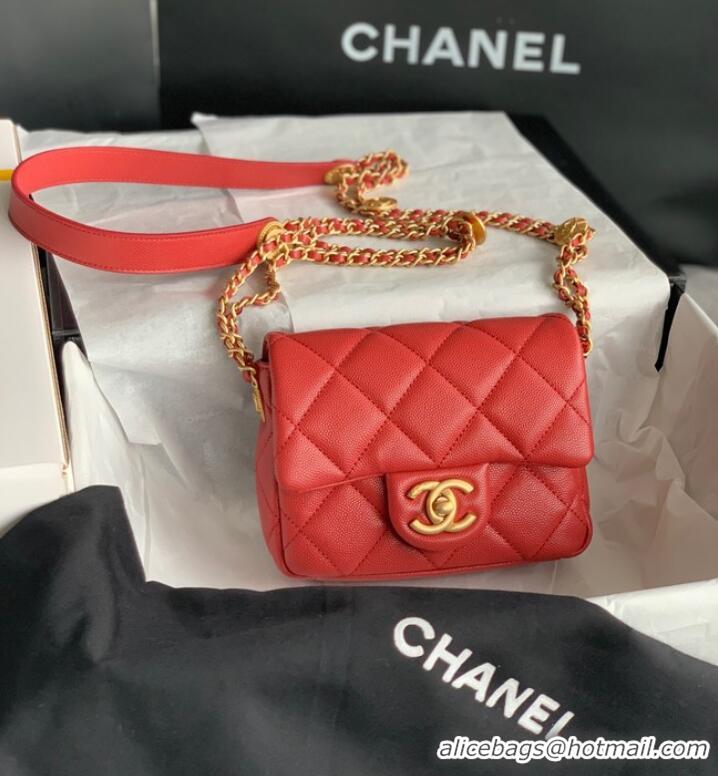 Original Cheap Chanel MINI FLAP BAG AS3368 Burgundy