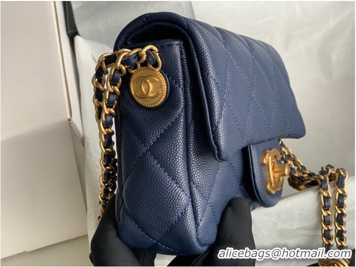 Buy New Cheap Chanel MINI FLAP BAG AS3368 Royal Blue