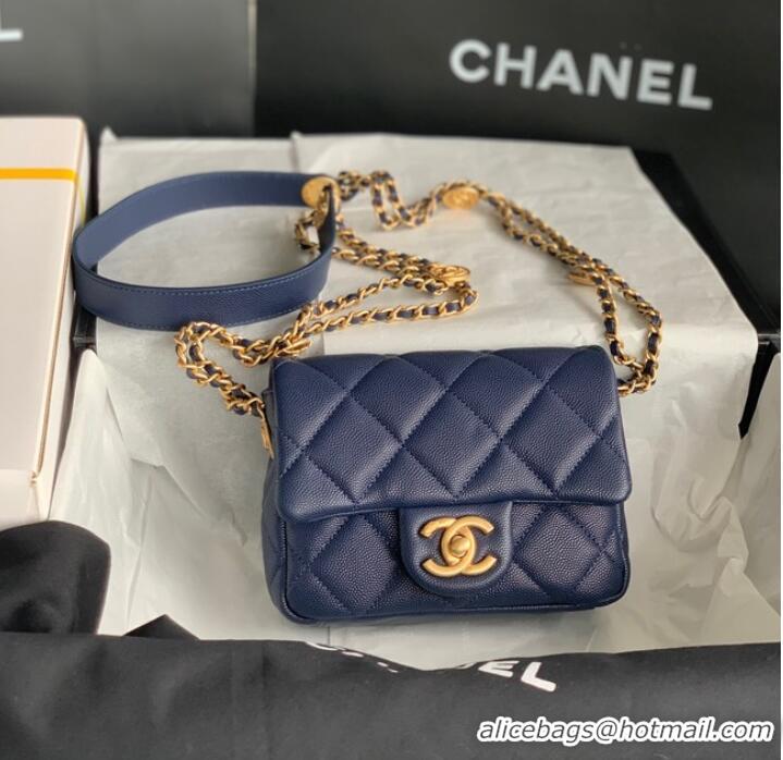 Buy New Cheap Chanel MINI FLAP BAG AS3368 Royal Blue