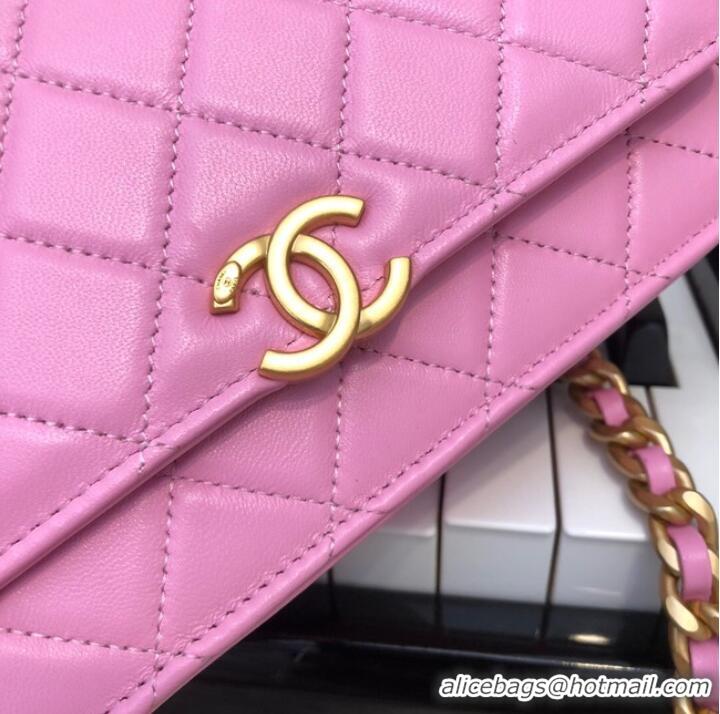 Pretty Style Chanel Original Small classic Sheepskin flap bag AP33814 pink