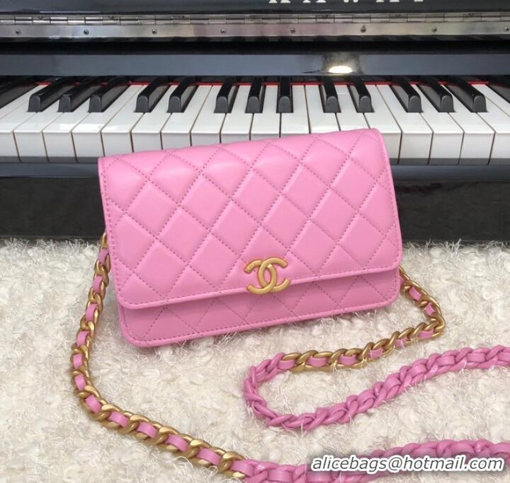 Pretty Style Chanel Original Small classic Sheepskin flap bag AP33814 pink