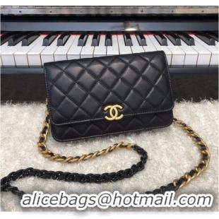 Classic Chanel Original Small classic Sheepskin flap bag AP33814 black