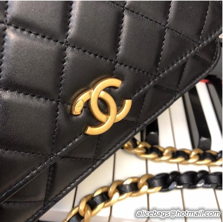 Classic Chanel Original Small classic Sheepskin flap bag AP33814 black