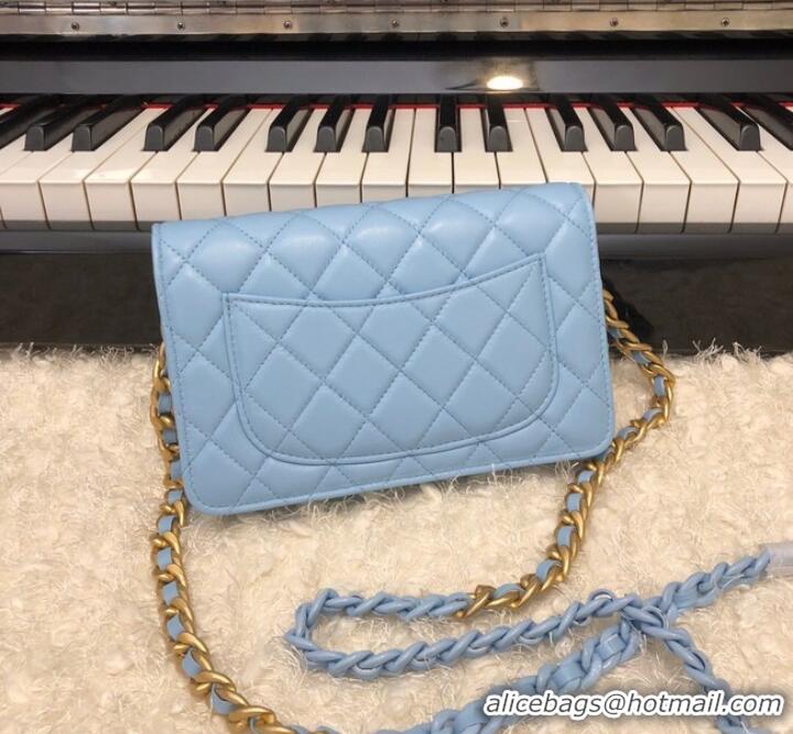 Well Crafted Chanel Original Small classic Sheepskin flap bag AP33814 blue