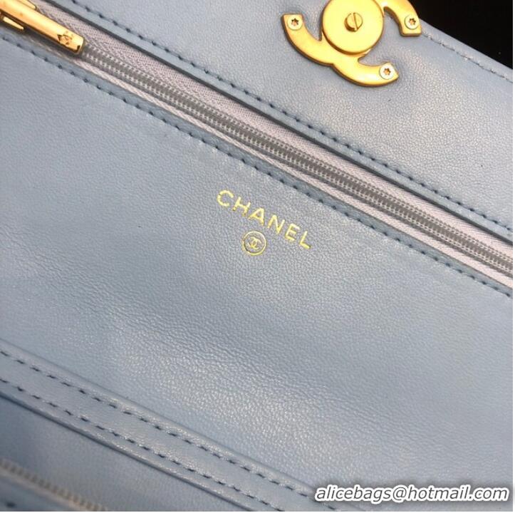 Well Crafted Chanel Original Small classic Sheepskin flap bag AP33814 blue