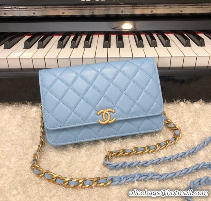 Well Crafted Chanel Original Small classic Sheepskin flap bag AP33814 blue