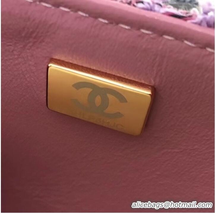 Most Popular Chanel CLASSIC HANDBAG A01112 Dark Pink& gold