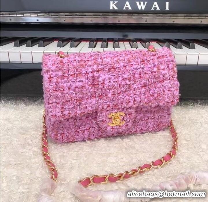 Promotional Chanel CLASSIC HANDBAG A01116 Dark Pink& gold