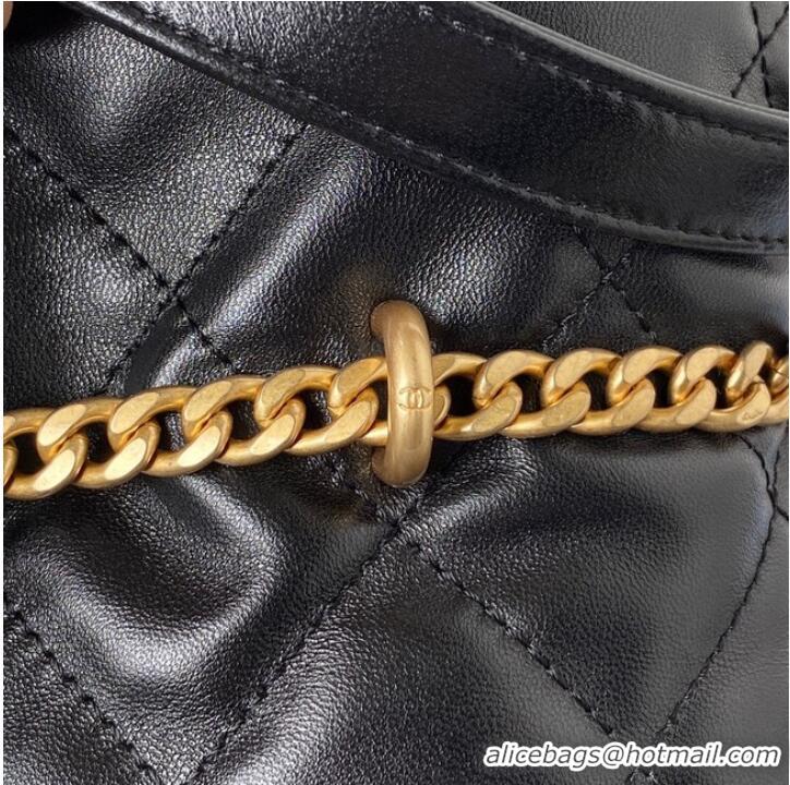 Buy Cheapest Chanel Drawstring Bag & Gold Metal AS3117 black