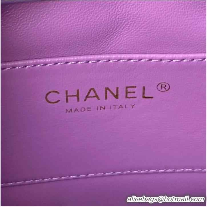 Good Product Chanel Drawstring Bag & Gold Metal AS3117 purple