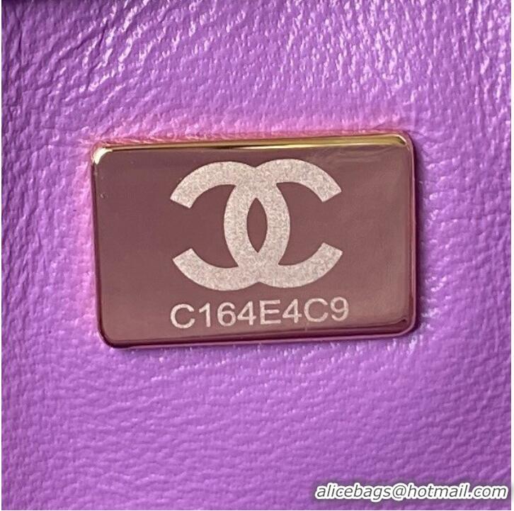 Good Product Chanel Drawstring Bag & Gold Metal AS3117 purple