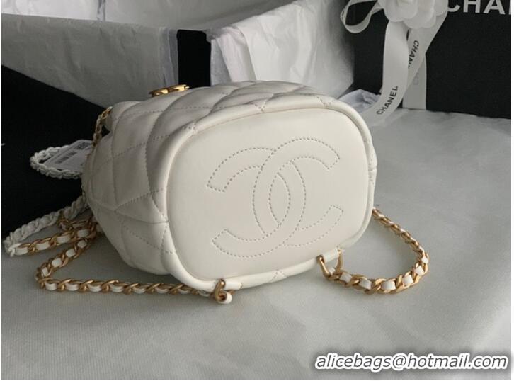 Buy Promotional Chanel Calfskin Backpack Original Leather AS3211 white