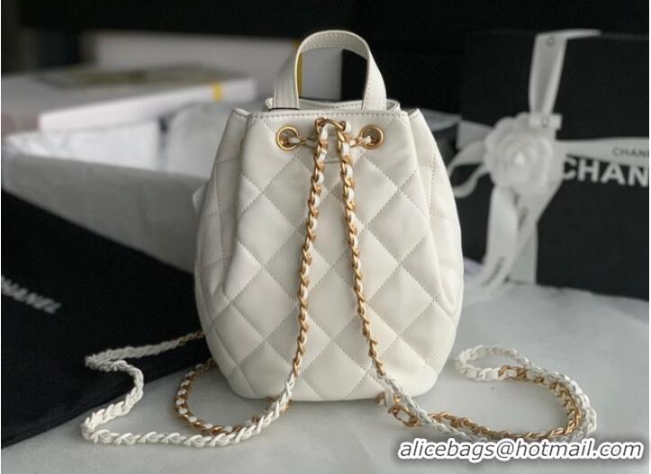 Buy Promotional Chanel Calfskin Backpack Original Leather AS3211 white