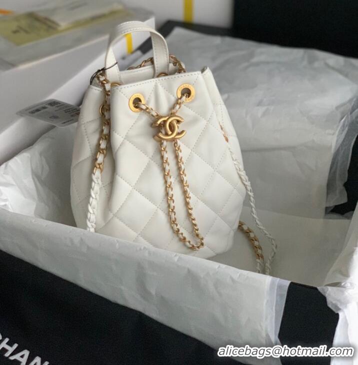 Buy Promotional Chanel Calfskin Backpack Original Leather AS3211 white