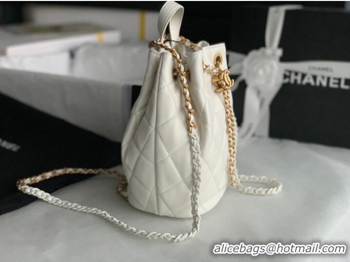 Buy Promotional Chanel Calfskin Backpack Original Leather AS3211 white