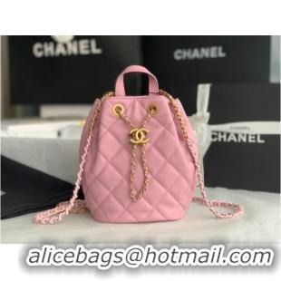 Shop Promotional Chanel Calfskin Backpack Original Leather AS3211 pink