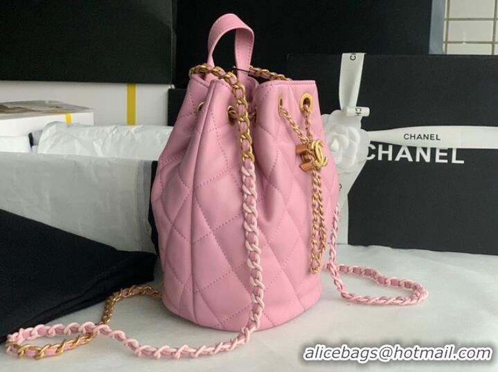 Shop Promotional Chanel Calfskin Backpack Original Leather AS3211 pink