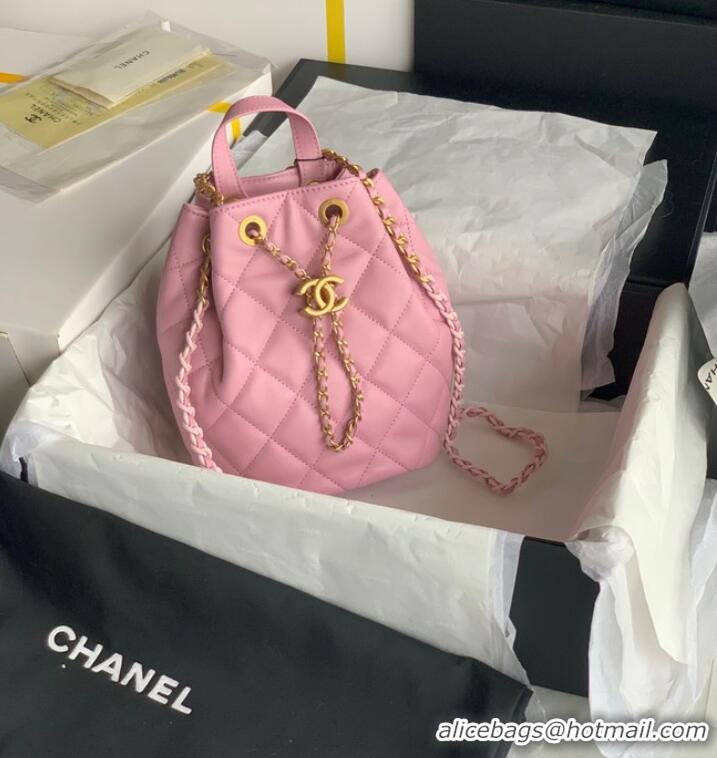 Shop Promotional Chanel Calfskin Backpack Original Leather AS3211 pink