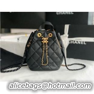 Buy Classic Chanel Calfskin Backpack Original Leather AS3211 black