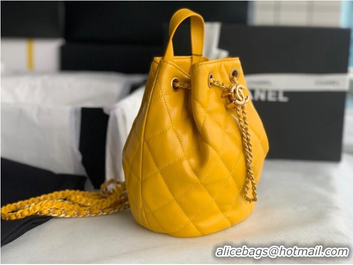 Good Quality Chanel Calfskin Backpack Original Leather AS3211 yellow