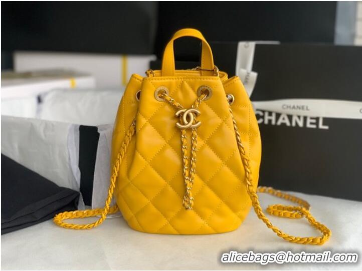 Good Quality Chanel Calfskin Backpack Original Leather AS3211 yellow