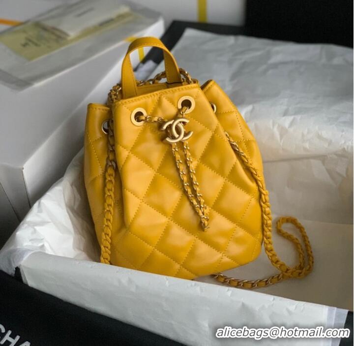 Good Quality Chanel Calfskin Backpack Original Leather AS3211 yellow