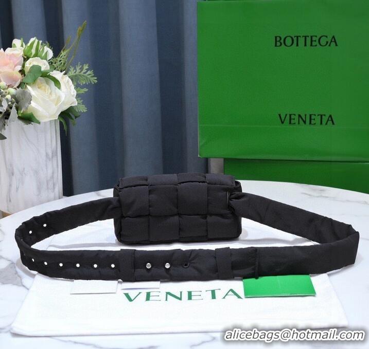 Super Quality Bottega Veneta CASSETTE Mini Nylon belt bag 8952 Black