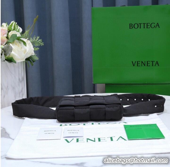 Super Quality Bottega Veneta CASSETTE Mini Nylon belt bag 8952 Black