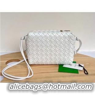 Pretty Style Bottega Veneta Medium intrecciato leather cross-body bag 680256 White