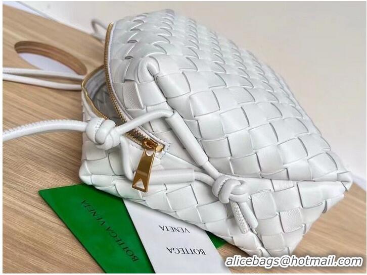 Pretty Style Bottega Veneta Medium intrecciato leather cross-body bag 680256 White